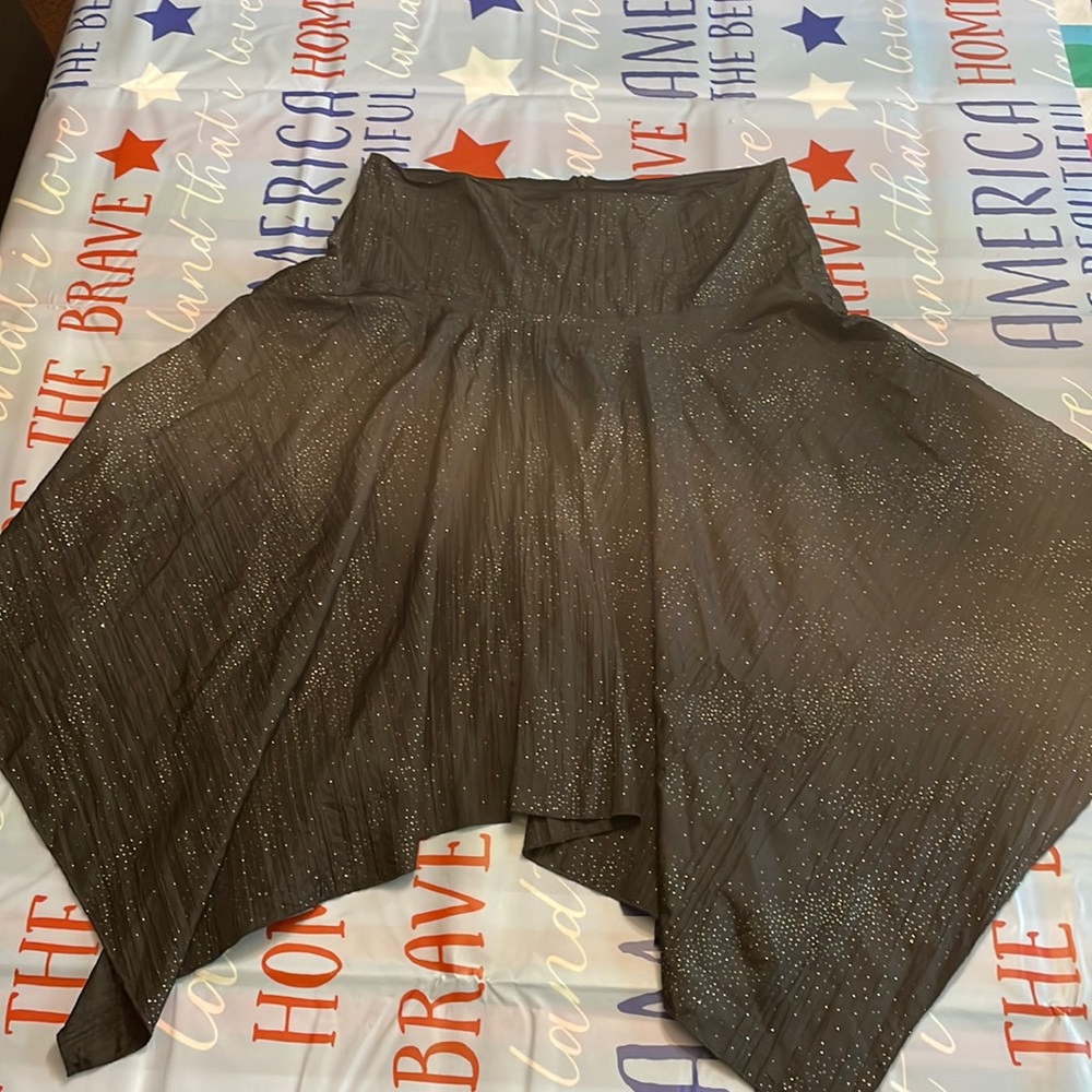 Rampage Clothing Company shimmer black handkerchief hem skirt